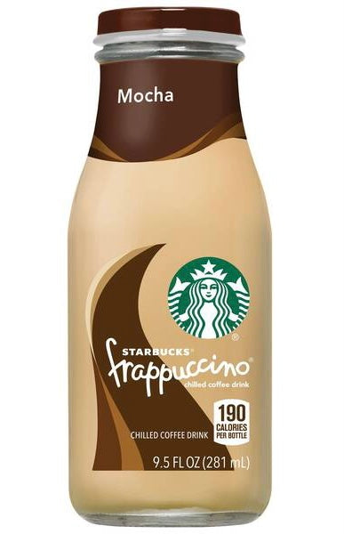 Starbucks Frappuccino Mocha Iced Coffee 9.5 Fl oz bottle (190 calories per bottle)