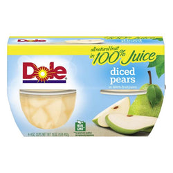 Dole Diced Pears in 100% Fruit Juice 4, 4 oz Cups