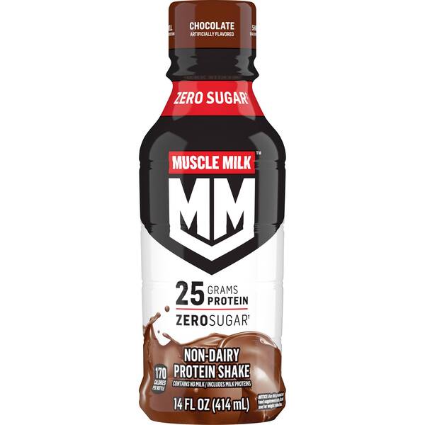 Muscle Milk Zero Sugar Genuine Chocolate 14 Fl oz bottle