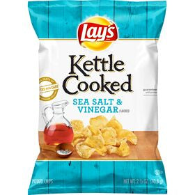 Lay's Kettle Cooked Potato Chips Sea Salt & Vinegar 2 1/2 oz