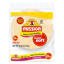 Mission Yellow Corn Tortillas Super Sized Super Soft 10 count