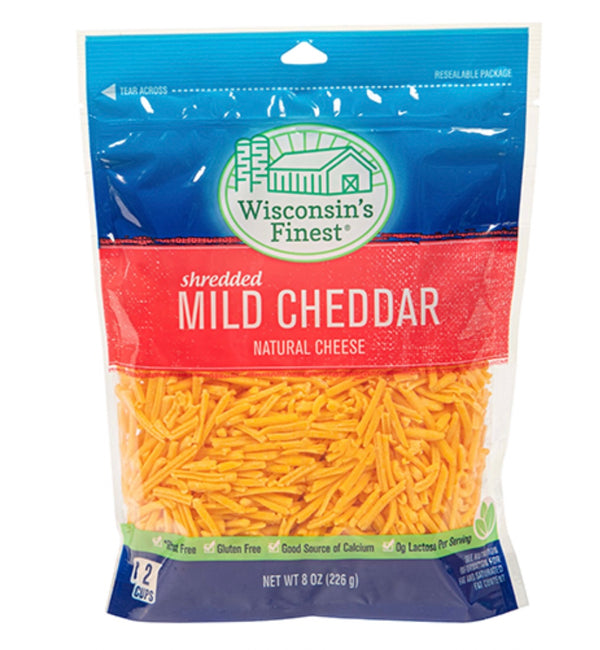 Wisconsin's Finest Finely Shredded Mild Cheddar 8 oz