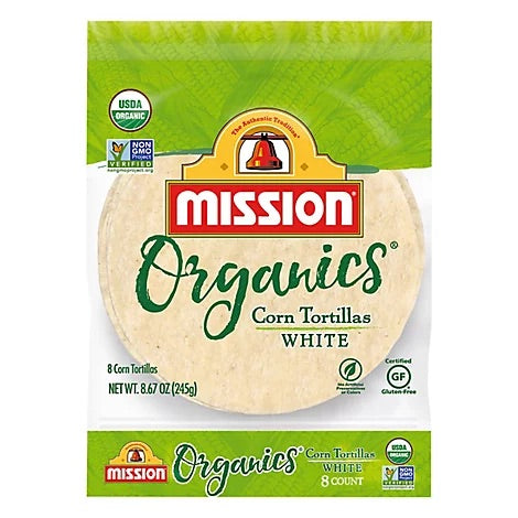 Mission Organics White Corn Tortillas 8 count