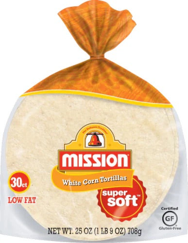 Mission White Corn Tortillas Super Soft 30 count