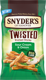 Snyder’s Twisted Sour Cream & Onions Pretzels Sticks 12 oz