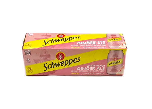 Schweppes White Peach Ginger Ale 12 Fl cans 12 ct