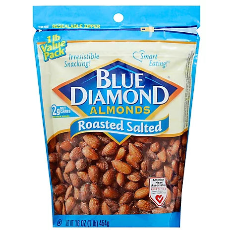 Blue Diamond Roasted Salted Almonds 16 oz
