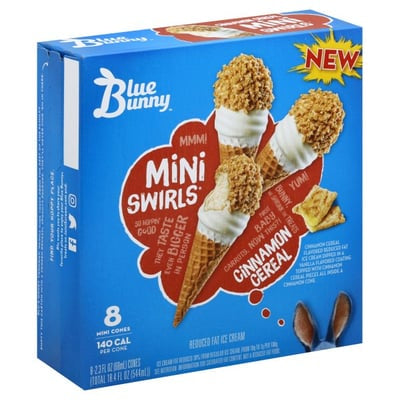 Blue Bunny Cinnamon Cereal Mini Swirls Cones (8count)