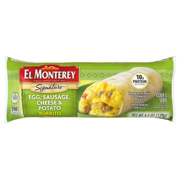 El Monterey Signature Burrito, Egg, Sausage, Cheese & Potato 4.5 oz