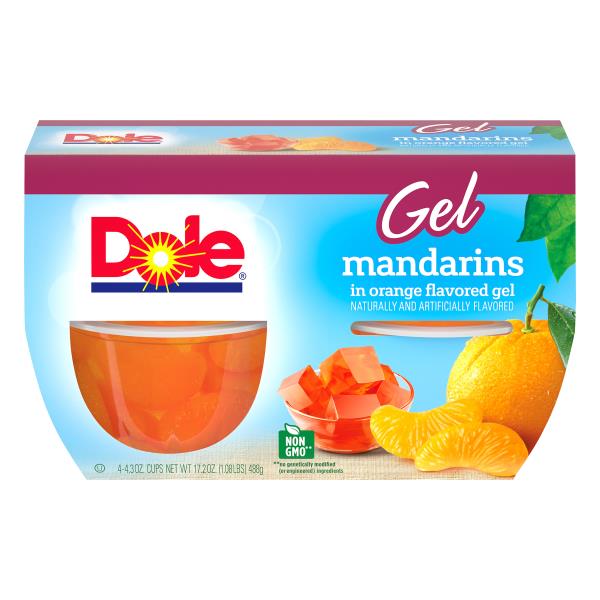 Dole Mandarins in Orange Flavored Gel 4, 4.3 oz cups