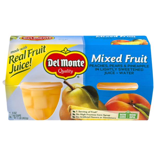 Del Monte Mixed Fruit Cups 4, 4 oz