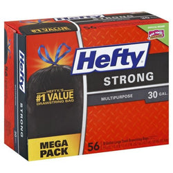 Hefty Extra Strong Multipurpose Large Drawstring 30 Gallon Mega Pack Trash Bags - 56 ct