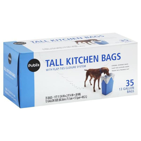 Publix 13 Gallon Tall Kitchen Bags - 35 ct